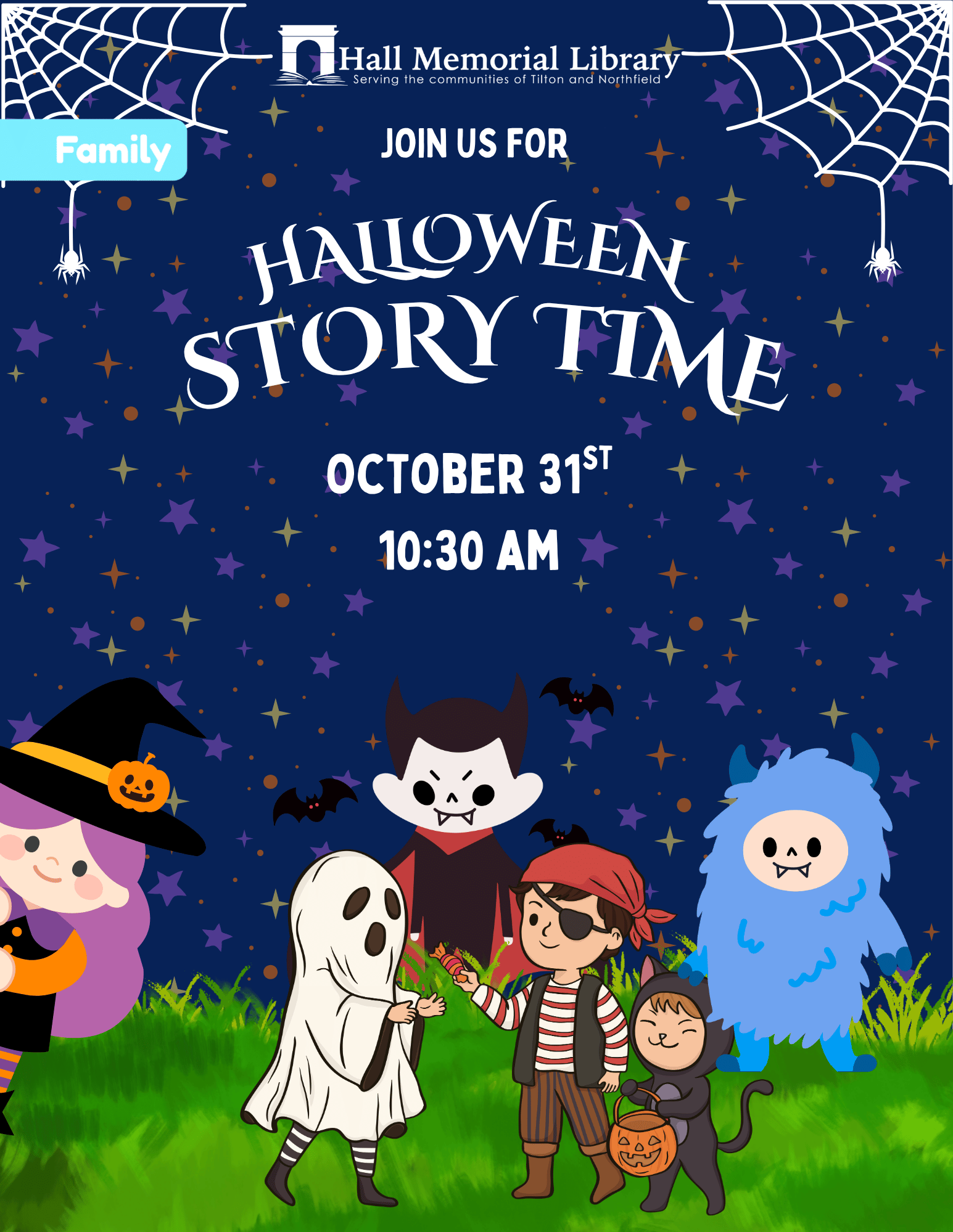 Join us for Halloween Storytime and show off your costume. 10/31 @ 10:30 am