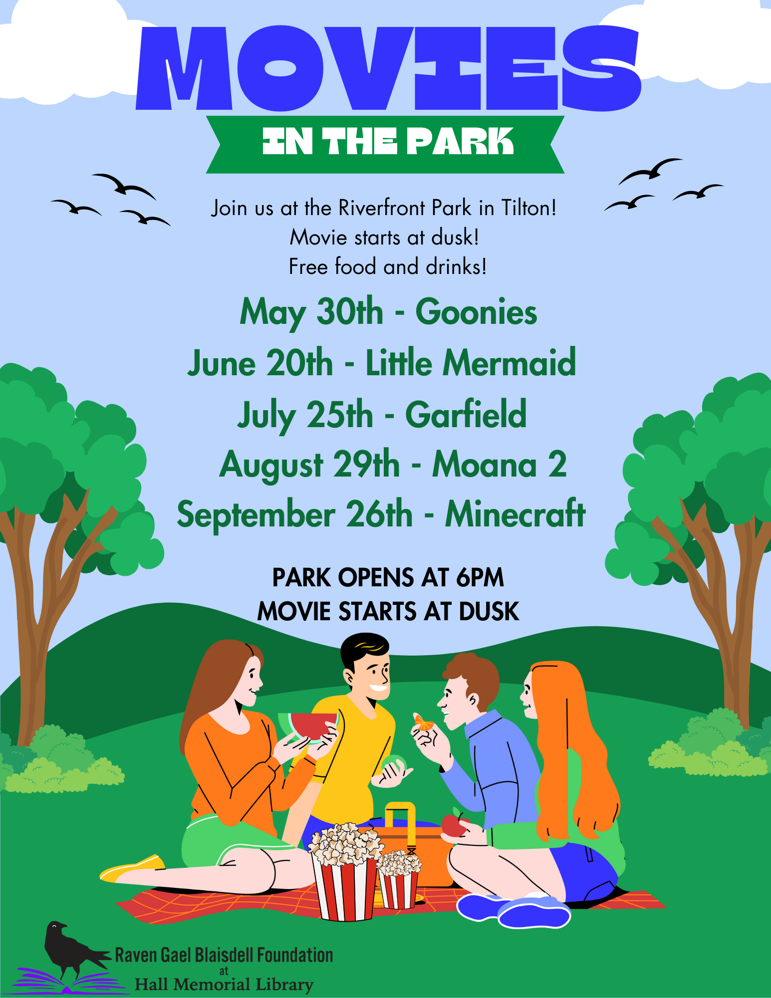 Raven Gael Blaisdell Foundation presents Movies in the Park