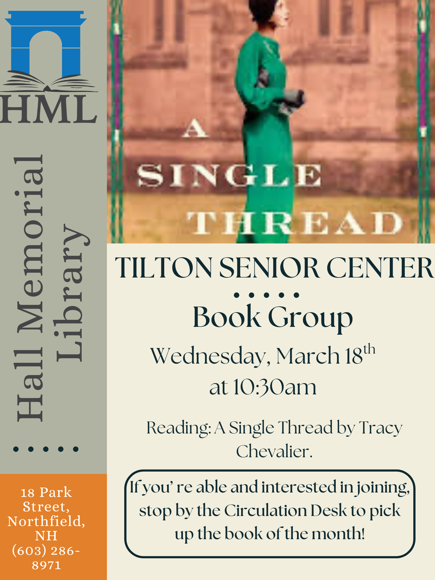 A Single Thread book cover for March selection