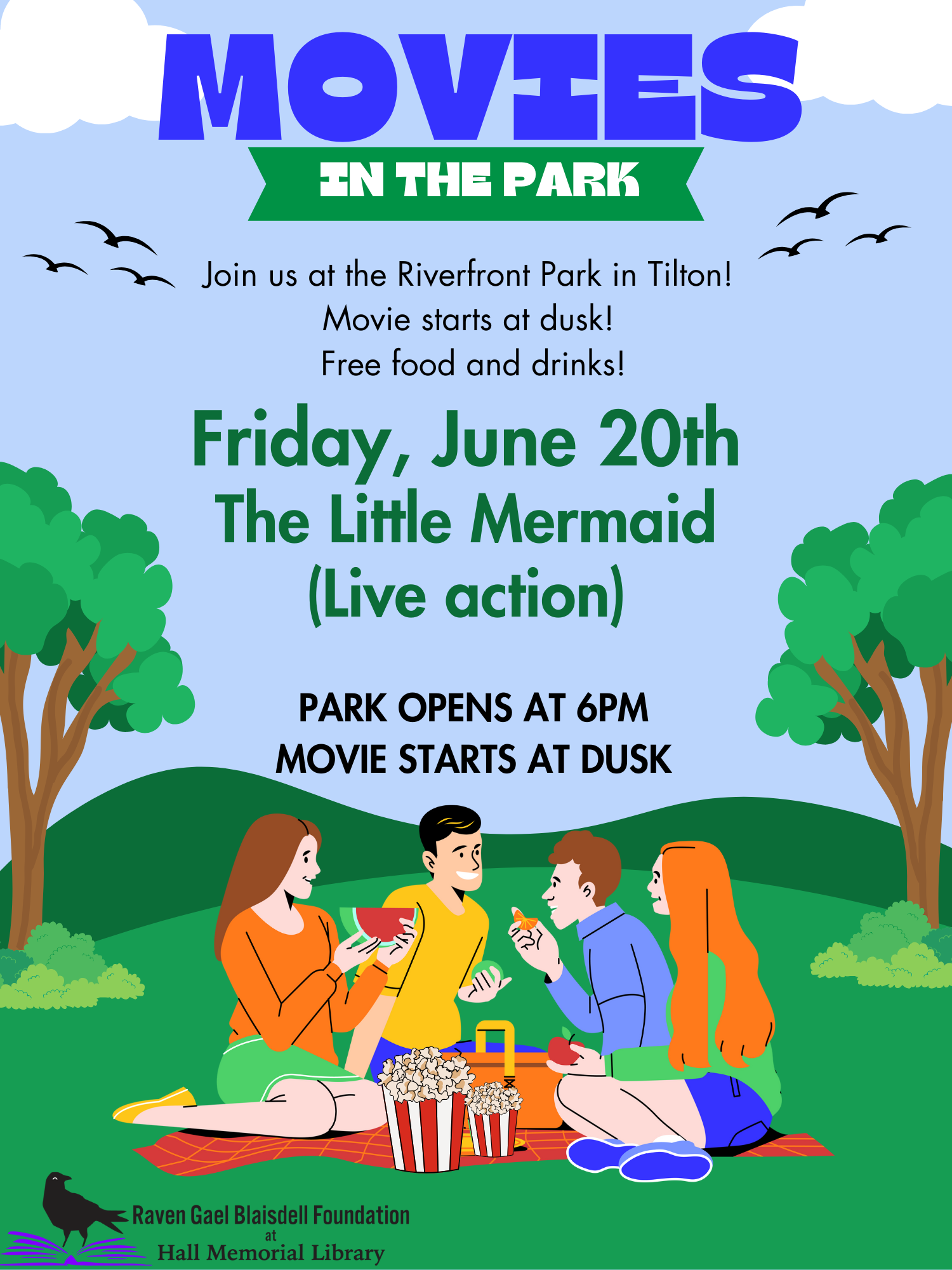 Movies in the park the little mermaid (live action) june 20th 2025 6:00pm