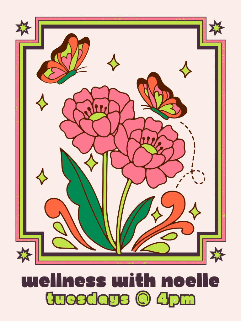 pretty flowers with some butterflies "wellness with Noelle"