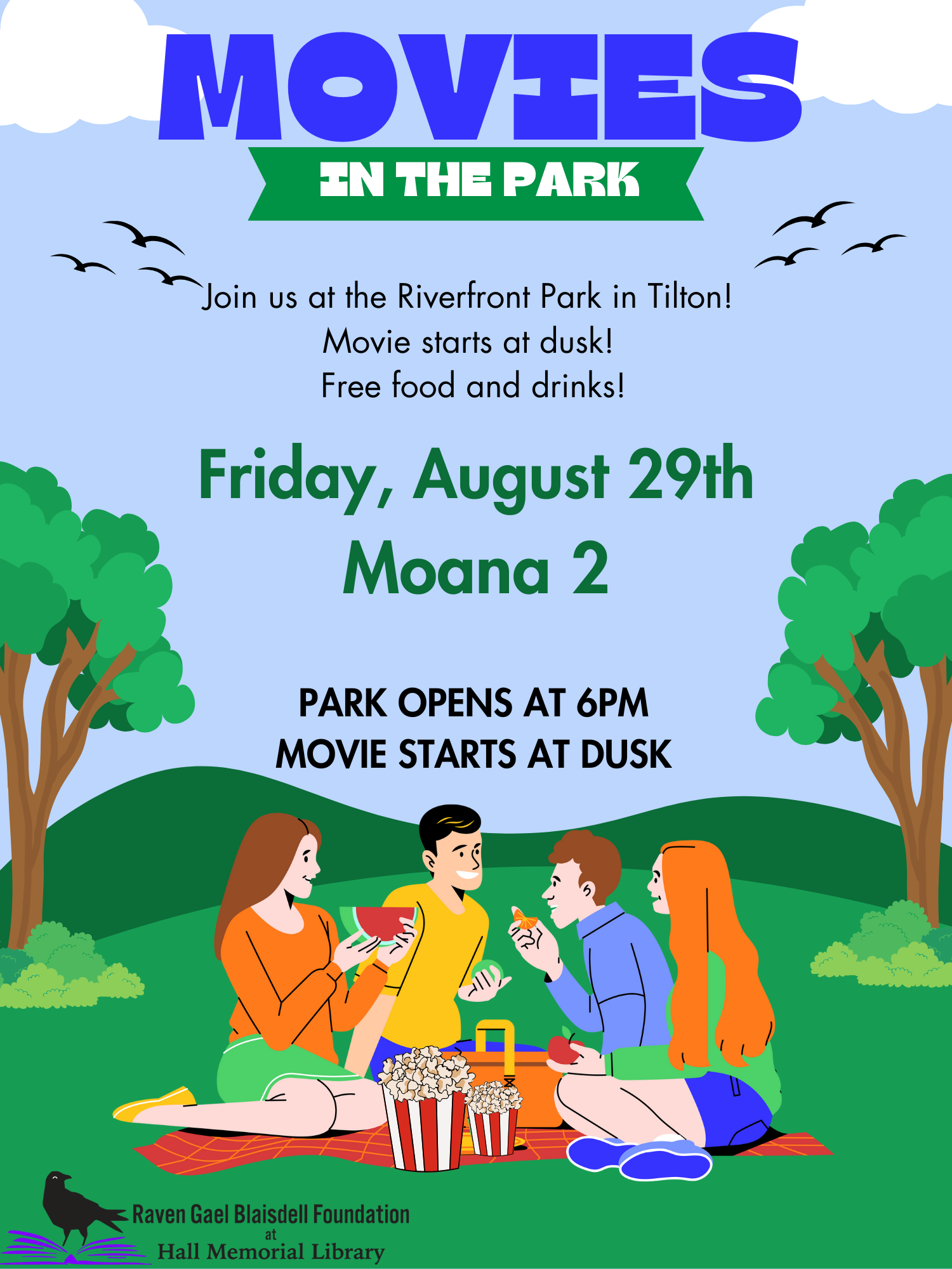 movies in the park moana 2 august 29th 6:00pm