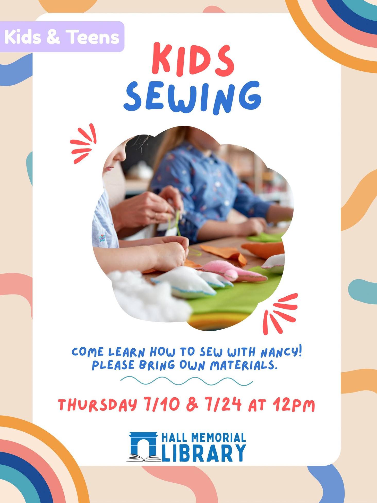 picture of children sewing