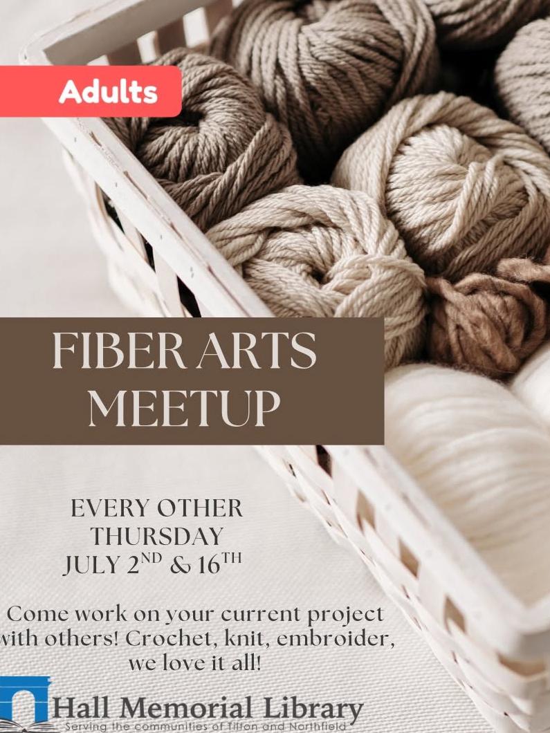 Come work on your current knitting, crochet, or embroidery project with others!
