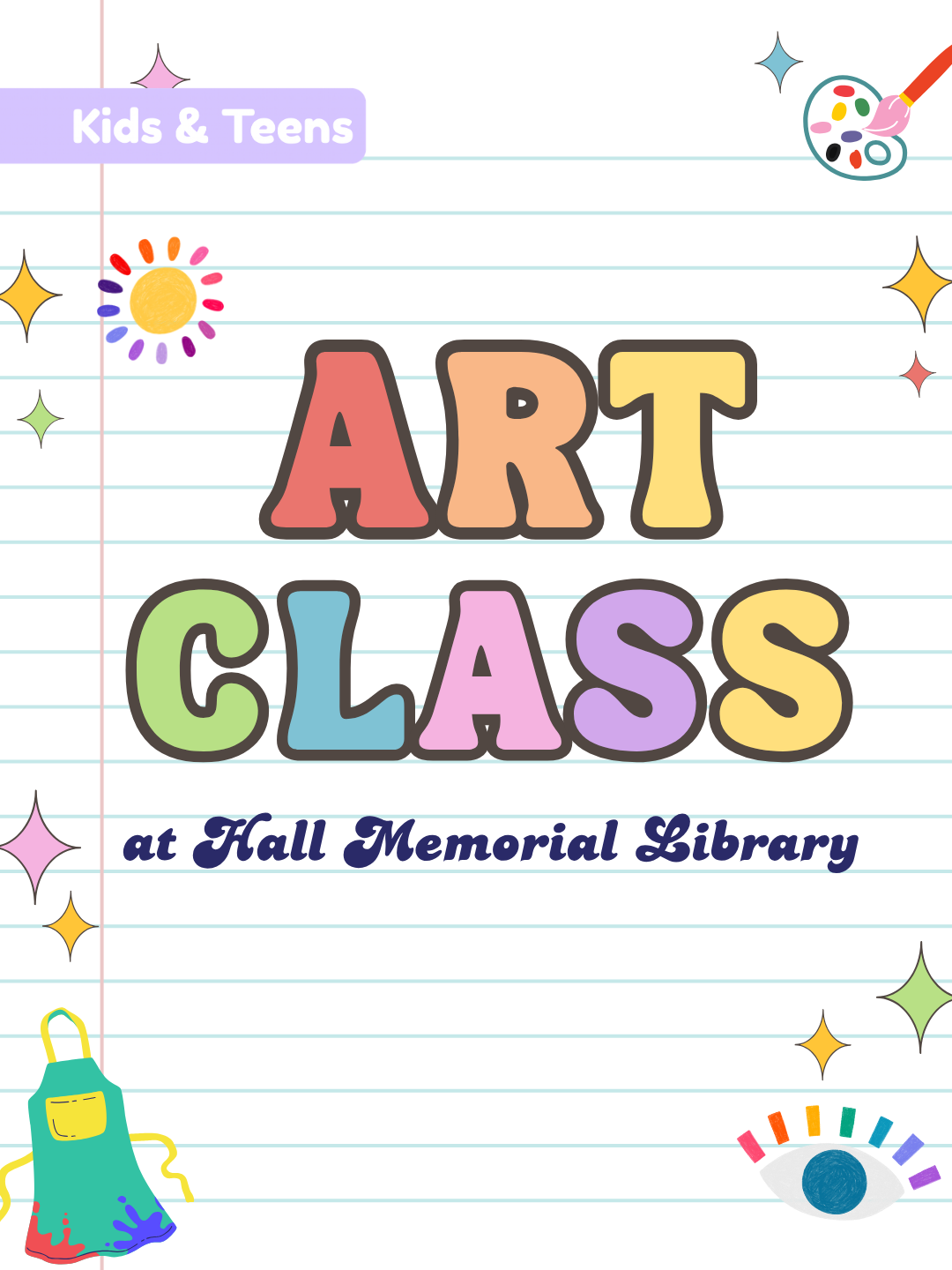 Art class at hall memorial library