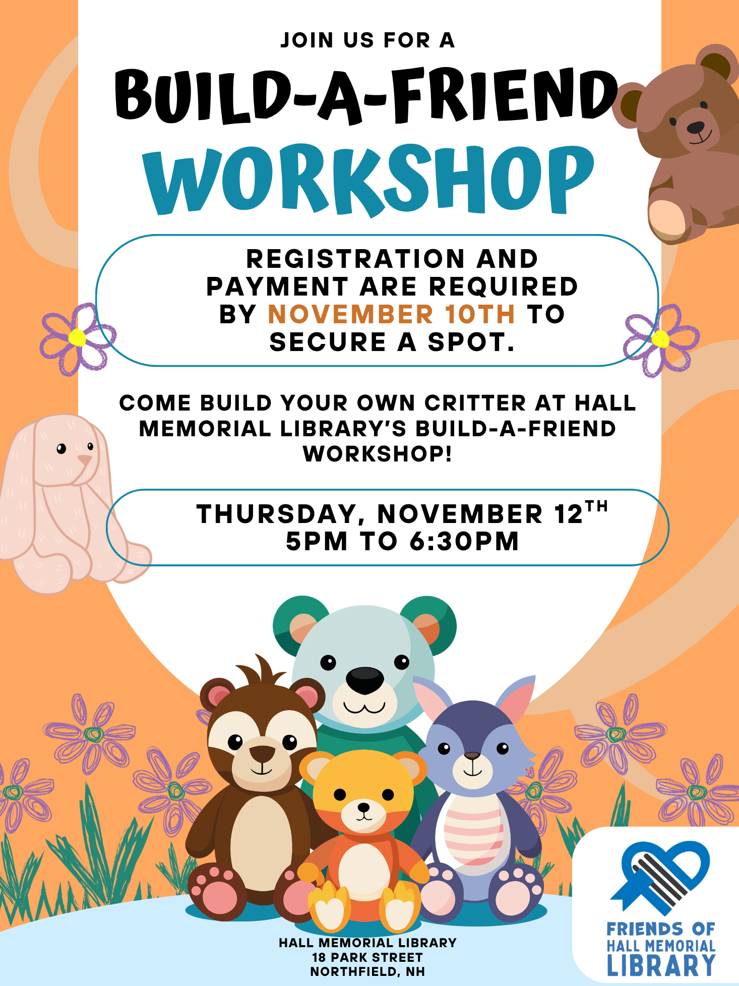 Build a Friend, sign up Nov 10th and see us Nov 12th for your friend!