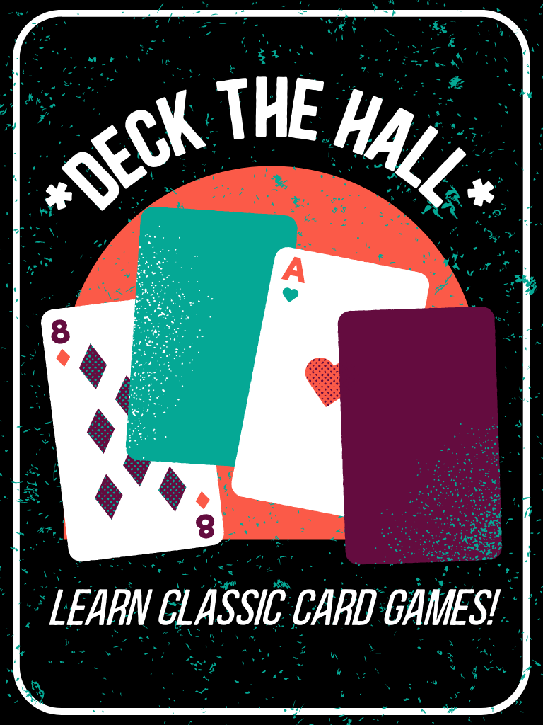 hand of cards on a retro-looking black background