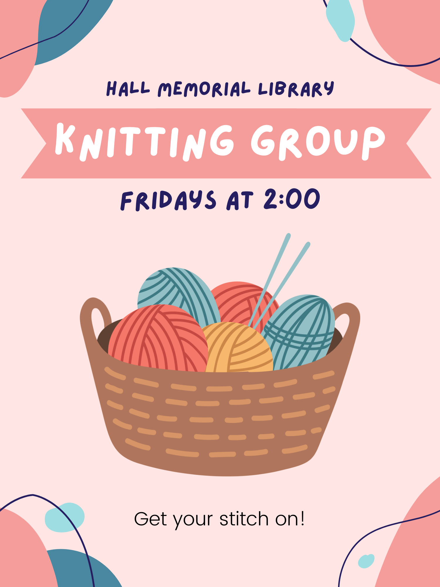 Knitting Group 2:oo fridays flyer