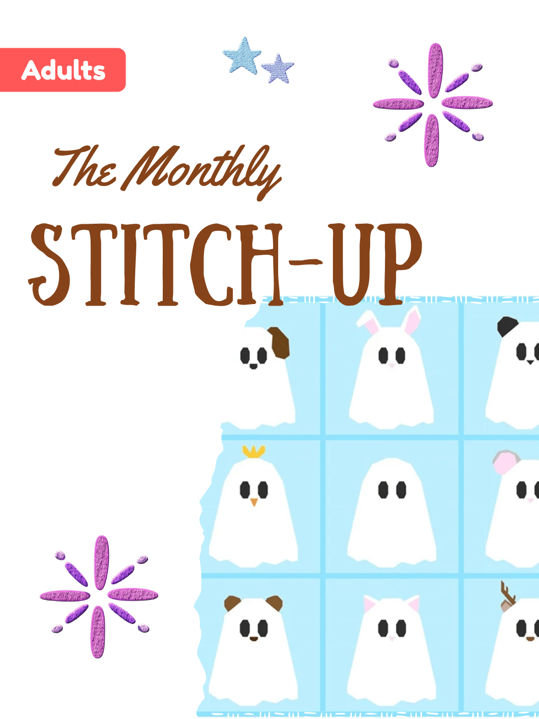 This month at The Monthly Stitch-Up, we are making a paper piece ghost quilt block. Sign up today!