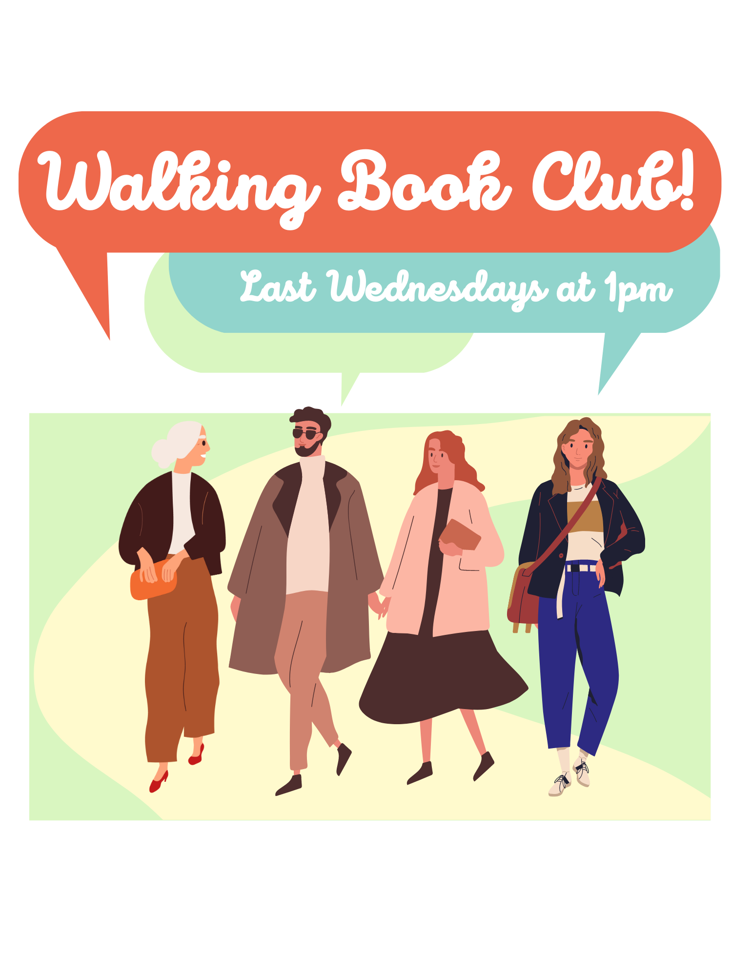 Walking Book Club last wednesdays at 1