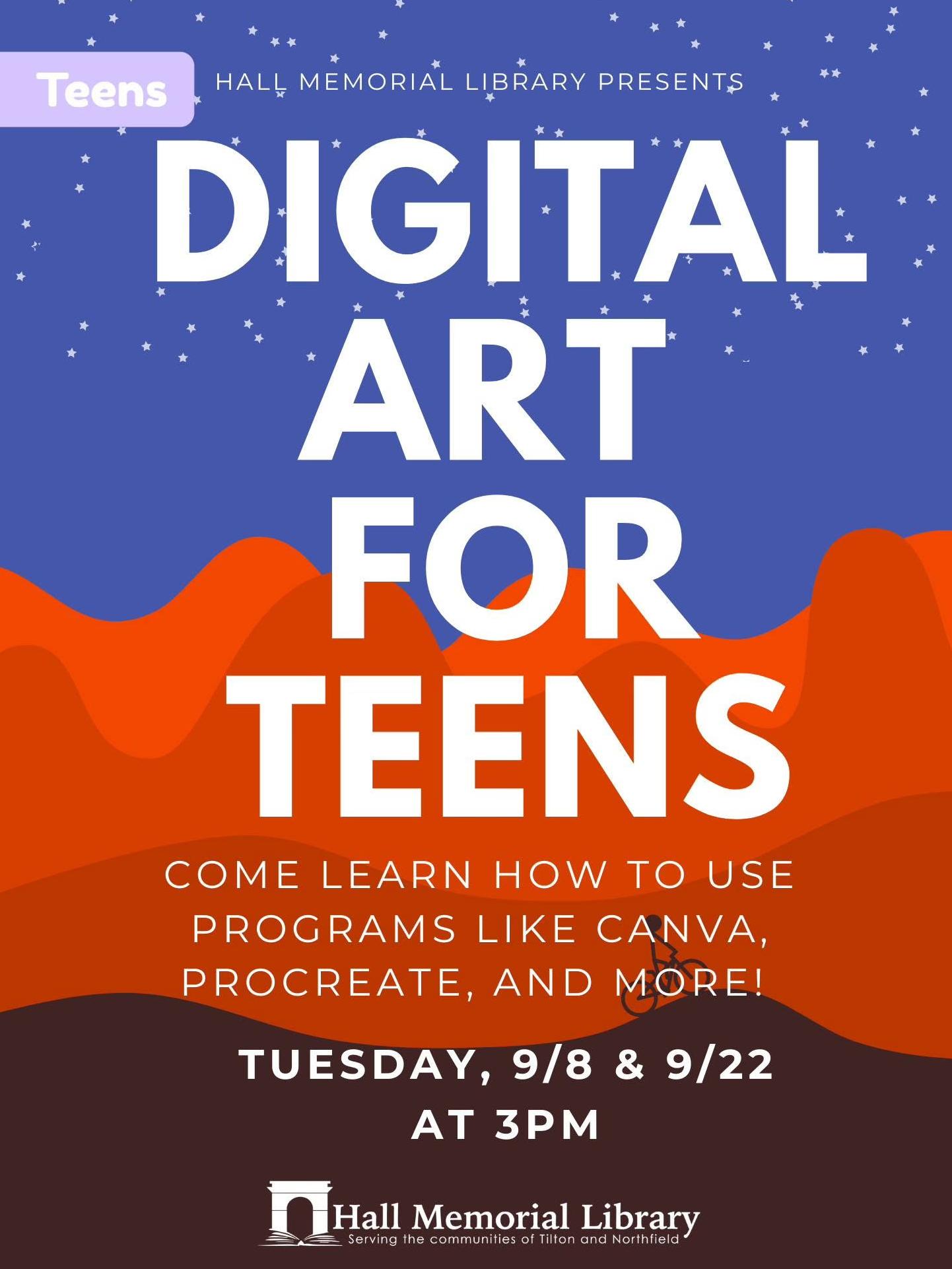 digital art for teens at hall memorial library