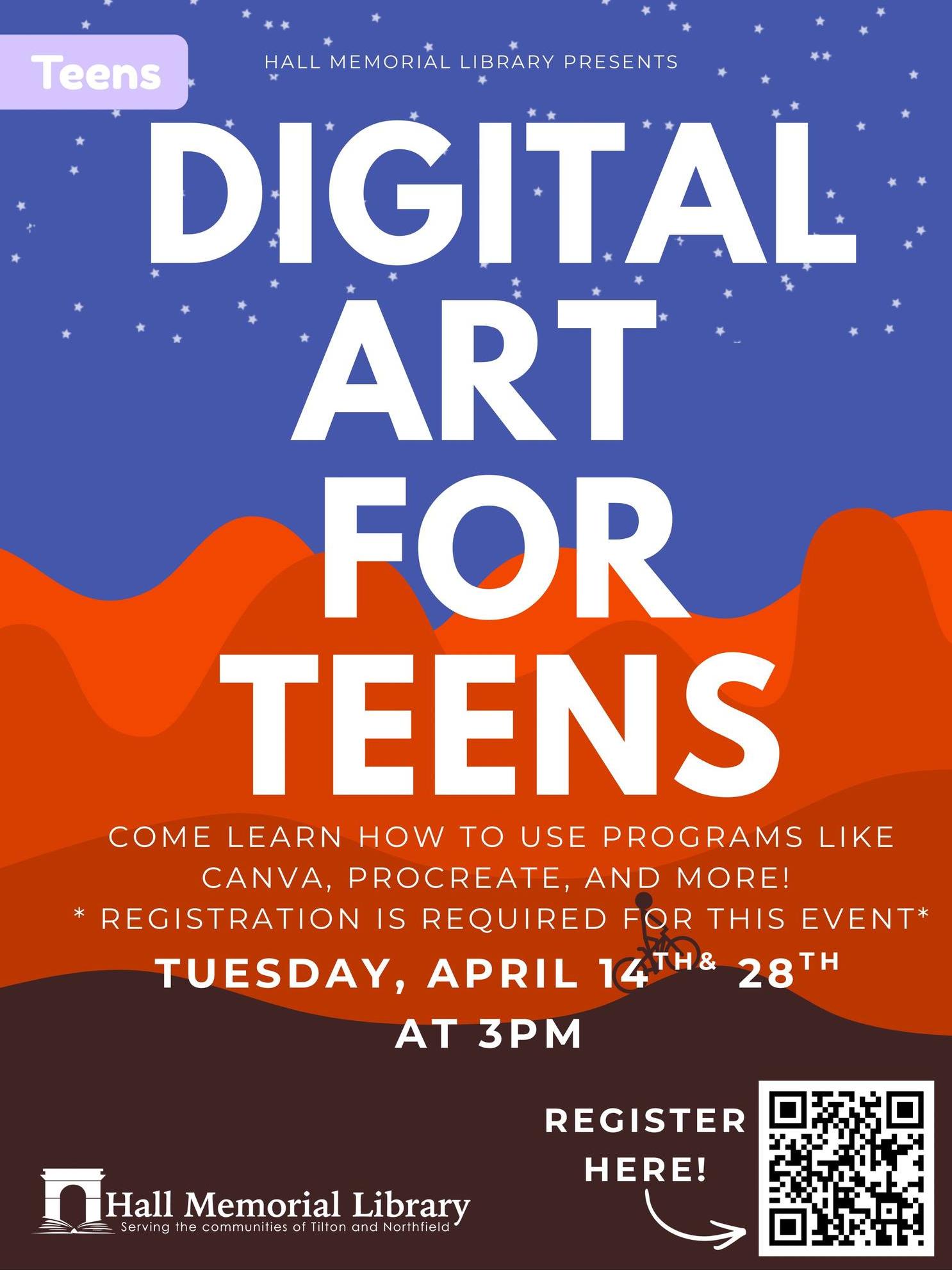 digital art for teens at hall memorial library