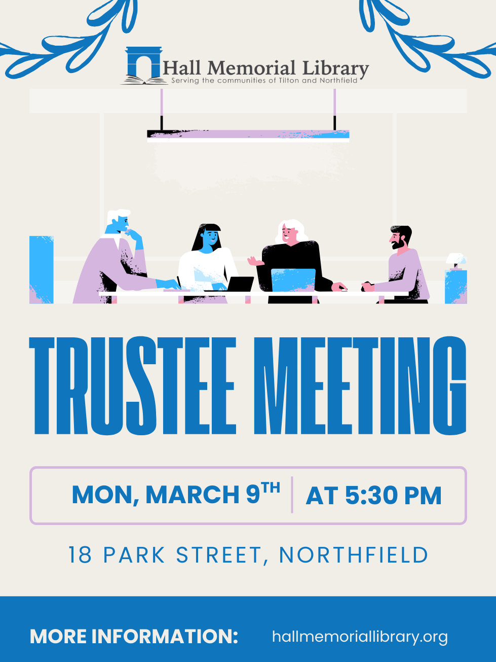 Library Trustees meet on March 9th at 530 pm