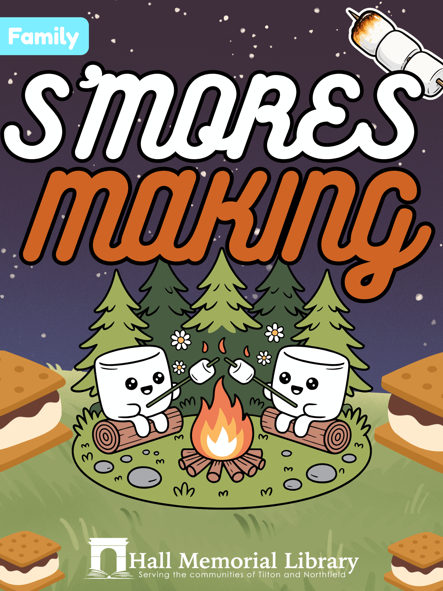 S'mores making at the library 