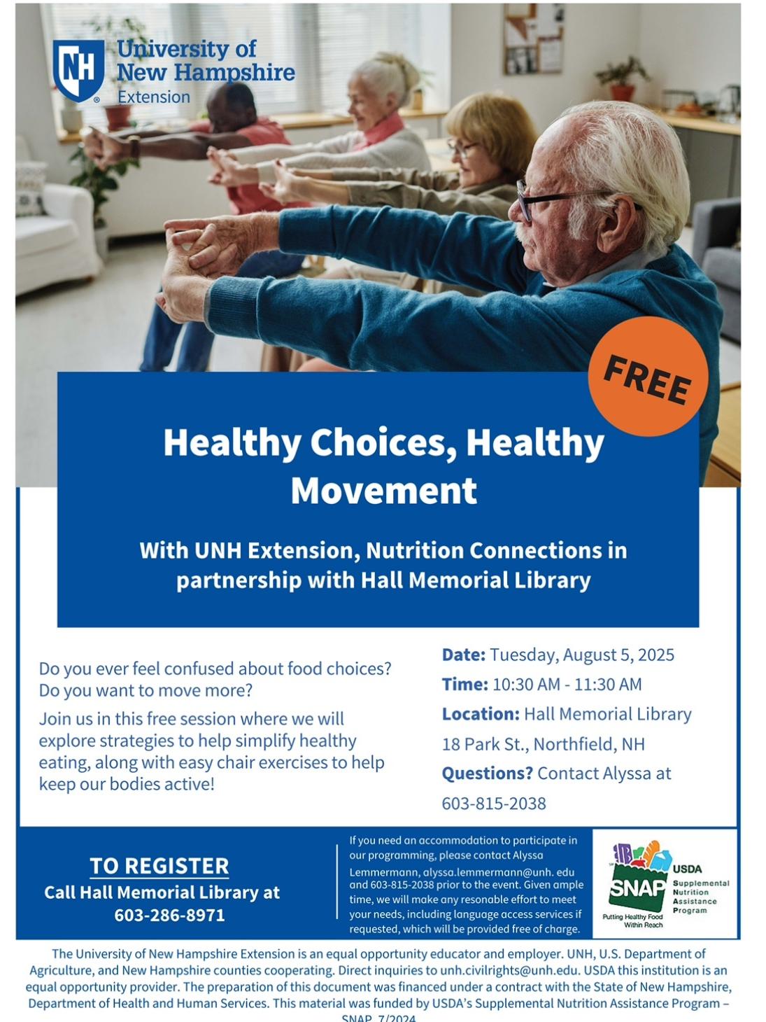 Nutrition Presentation flier at HML