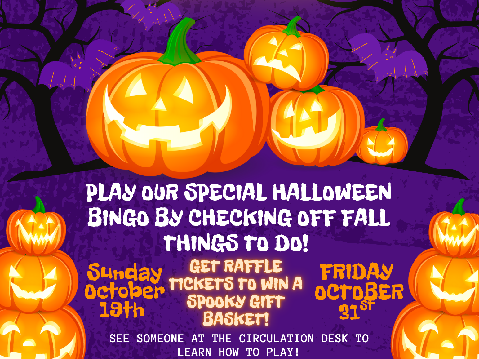 stop by hml for a bingo sheet