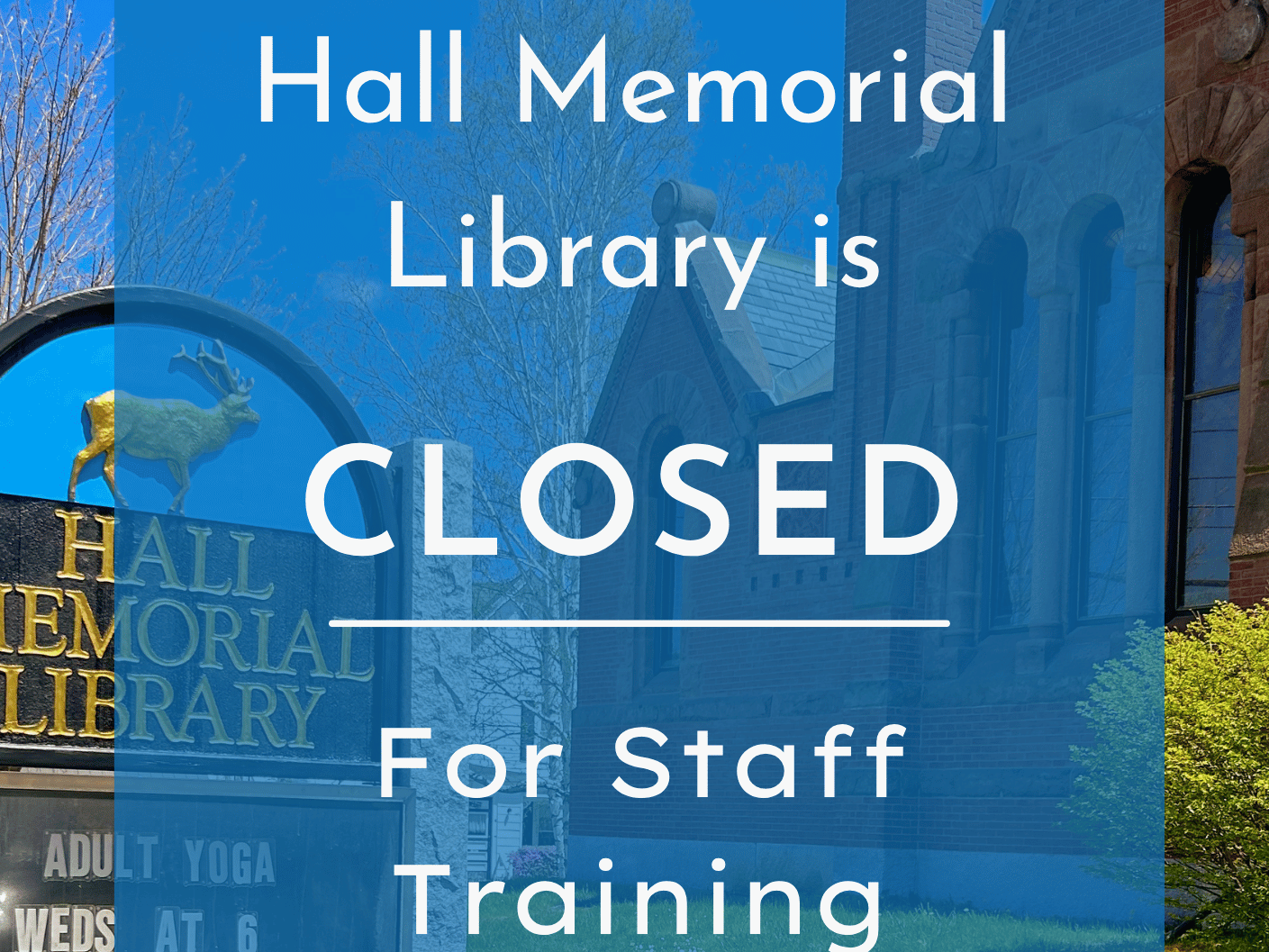 Closed April 1st for staff training