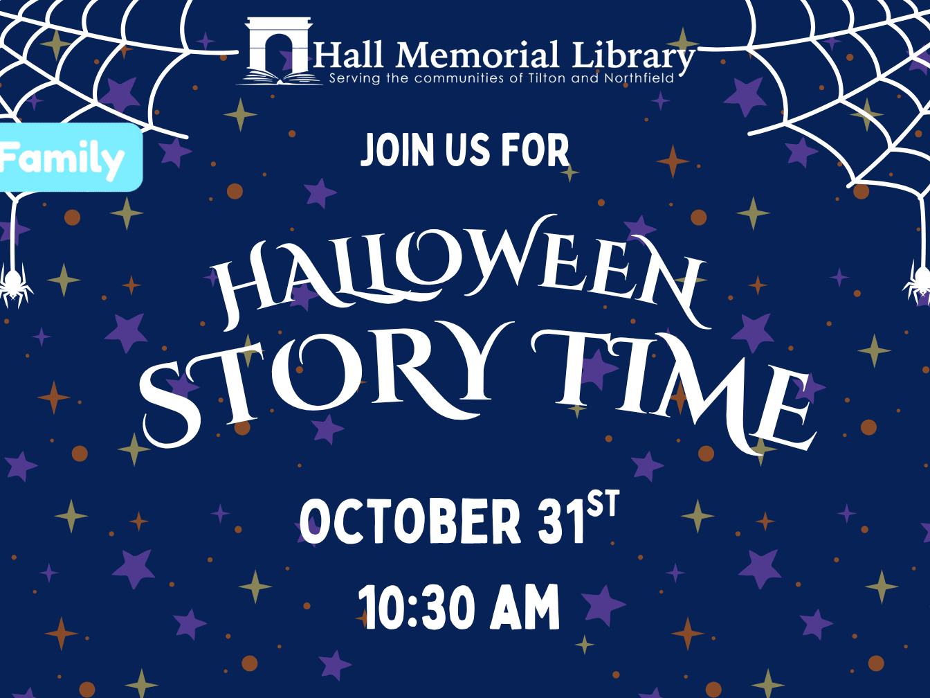 Join us for Halloween Storytime and show off your costume. 10/31 @ 10:30 am