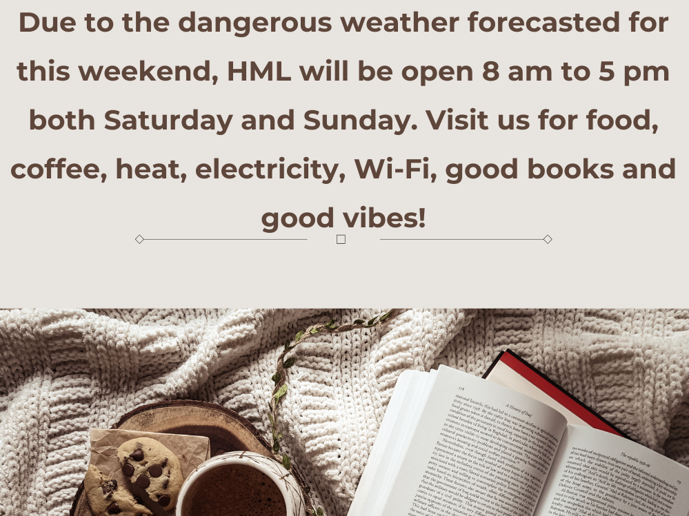 Winter Hours Sat & Sun 8-5