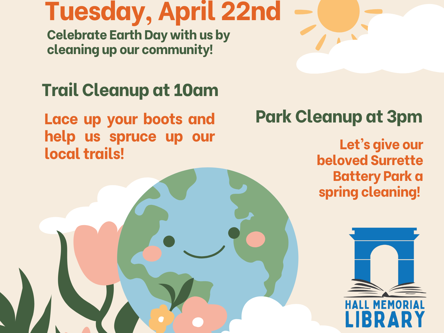 Trail Clean Up with Hall Memorial Library